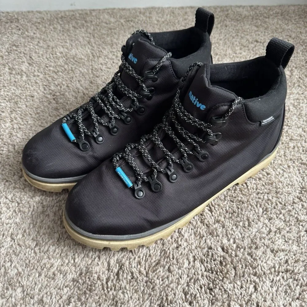 Native Men's Fitzsimmons Treklite Waterproof Lightweight Black Hiking Boot Sz 12